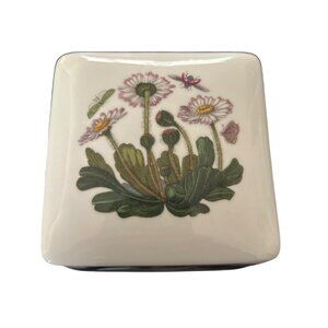 Portmeirion Botanic Garden Square Ceramic Trinket Box With Lid